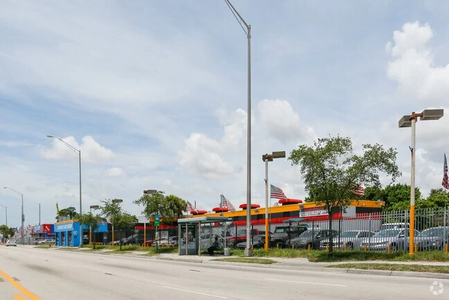 Actual street-facing view of commercial property near 9700 and 9740 NW 7 Avenue, Miami